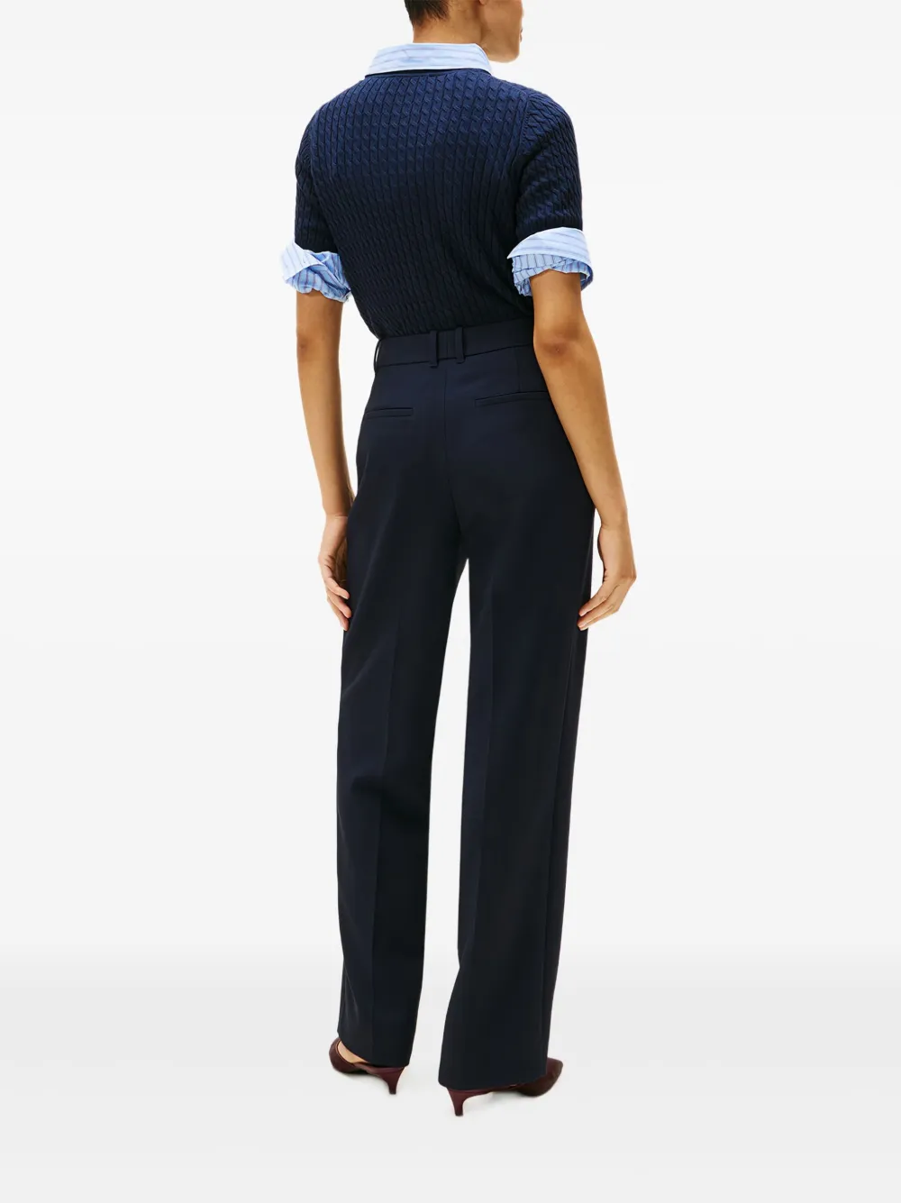 Tommy Hilfiger Belt Loop Trousers In Blue