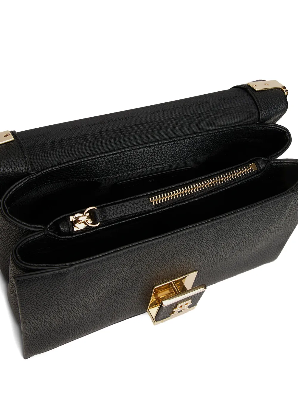 Tommy Hilfiger Logo Plaque Crossbody Bag In Black