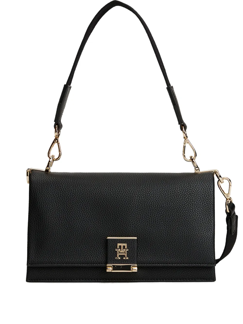 Tommy Hilfiger Logo Plaque Crossbody Bag In Black