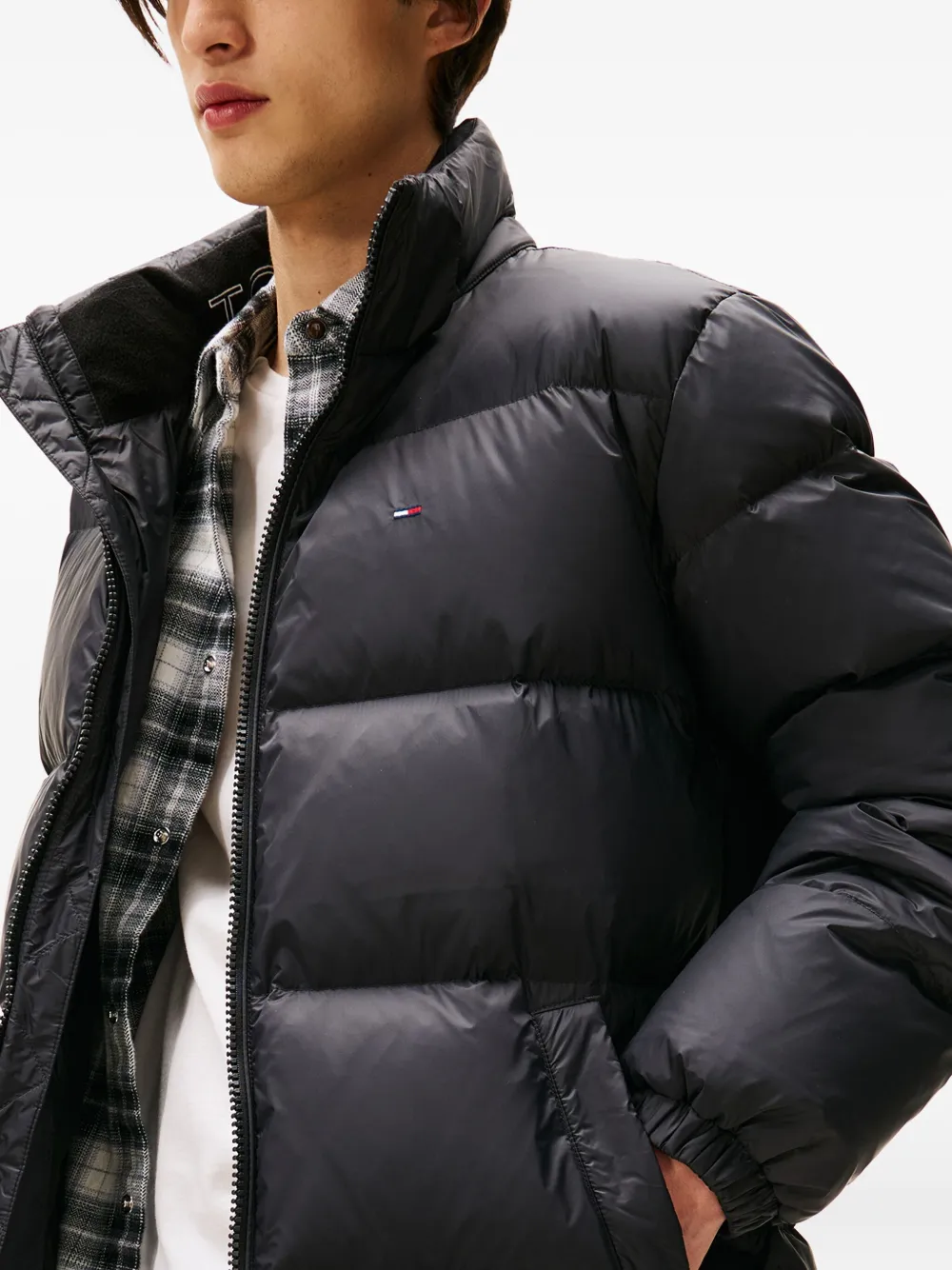 Tommy Jeans Hooded Down Parks In Black