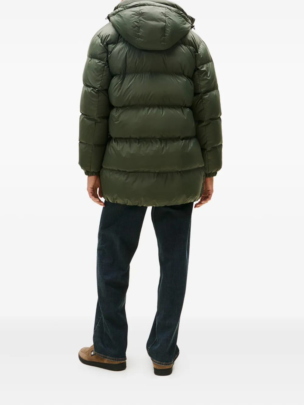 Tommy Jeans Hooded Down Jacket In Green