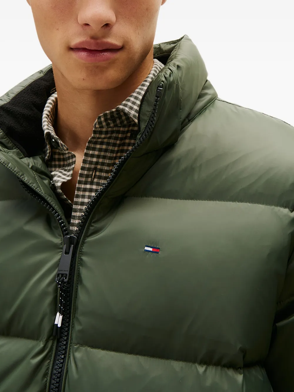 Tommy Jeans Hooded Down Jacket In Green