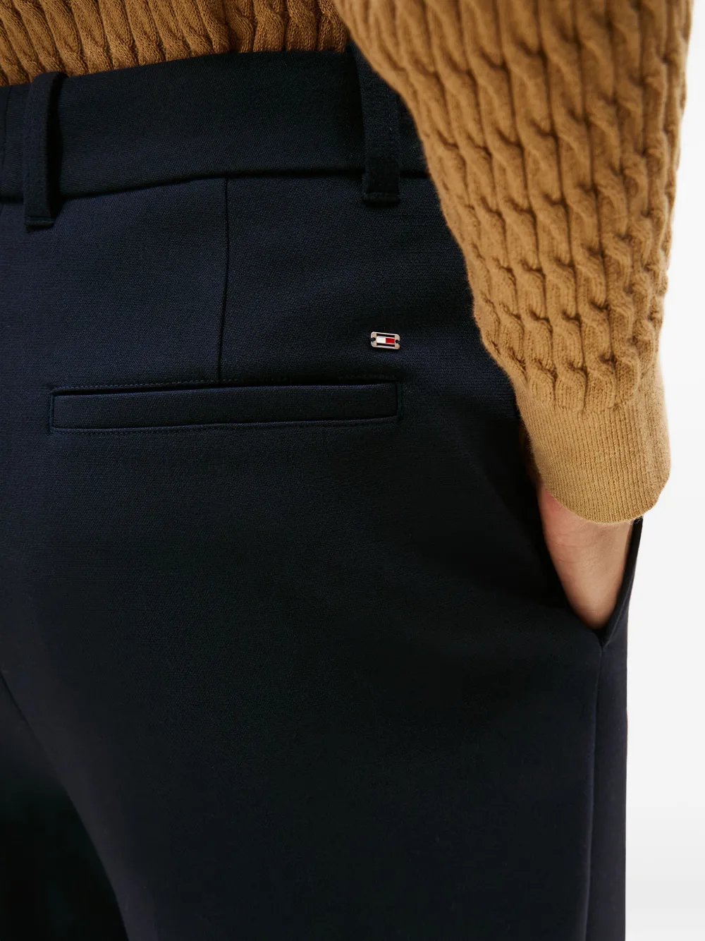 Tommy Hilfiger Belt-loops Trousers In Blue