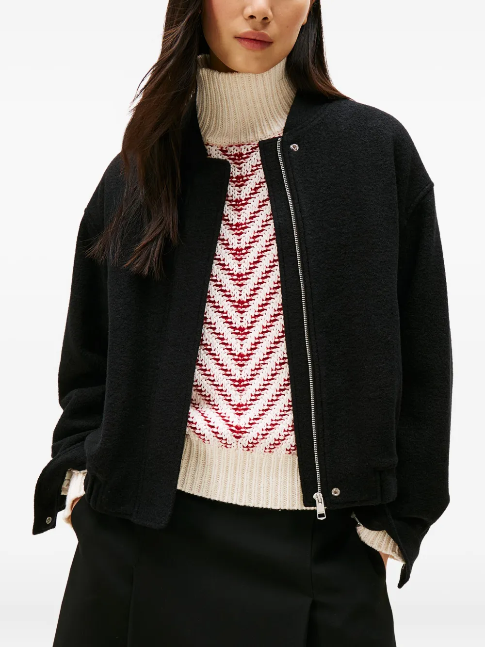 Tommy Hilfiger Zip-up Bomber Jacket In Black