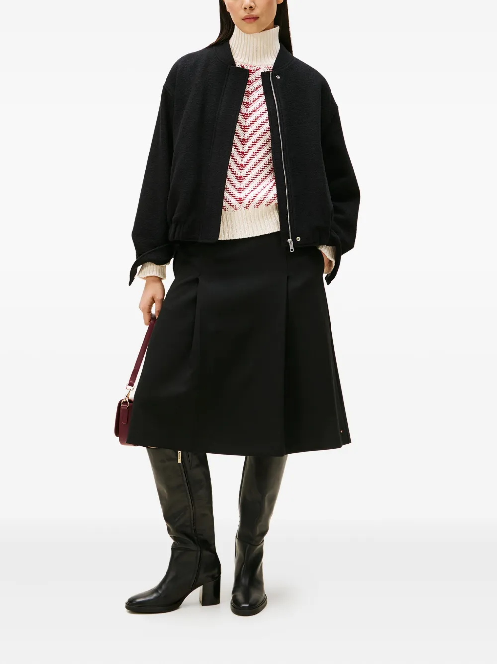 Tommy Hilfiger Zip-up Bomber Jacket In Black