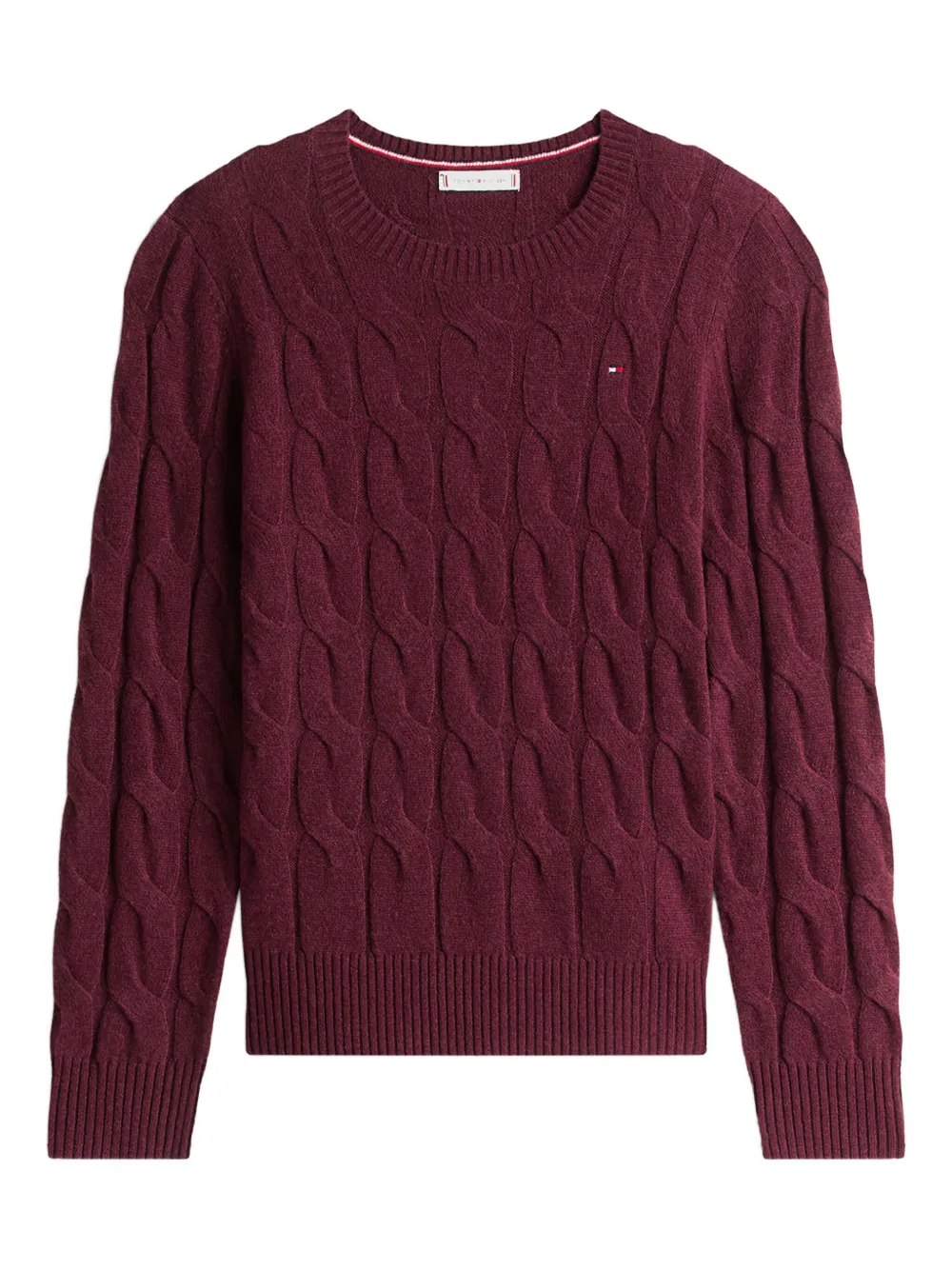 Tommy Hilfiger pull en maille torsadée | rouge | Image 1