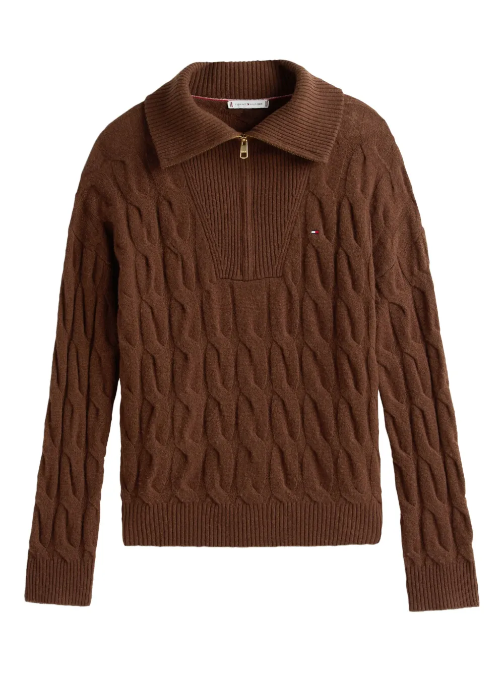 Tommy Hilfiger cable-knit half-zip knitwear | Brown | Image 1