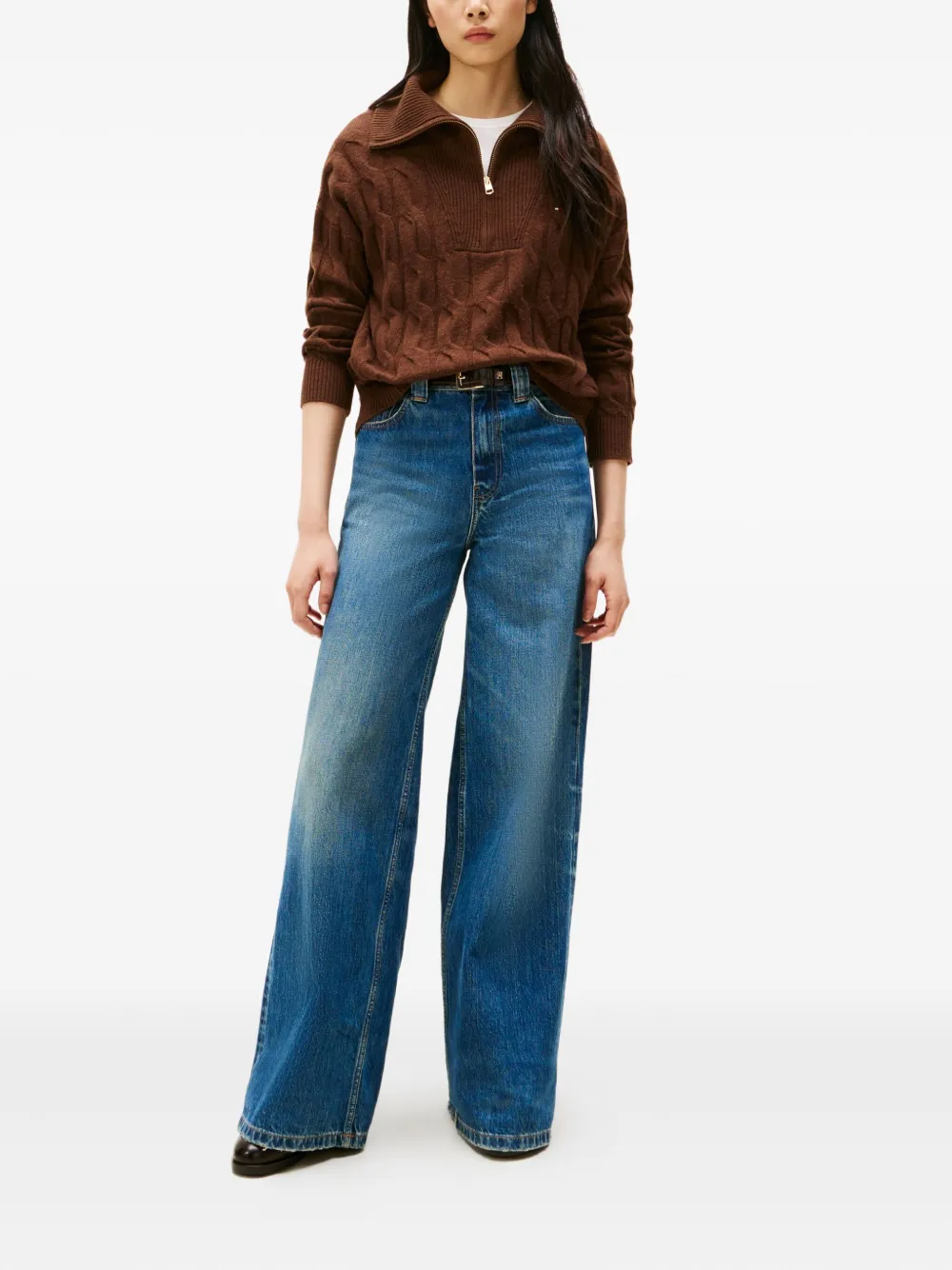 Tommy Hilfiger cable-knit half-zip knitwear | Knitted Sweaters | Image 2