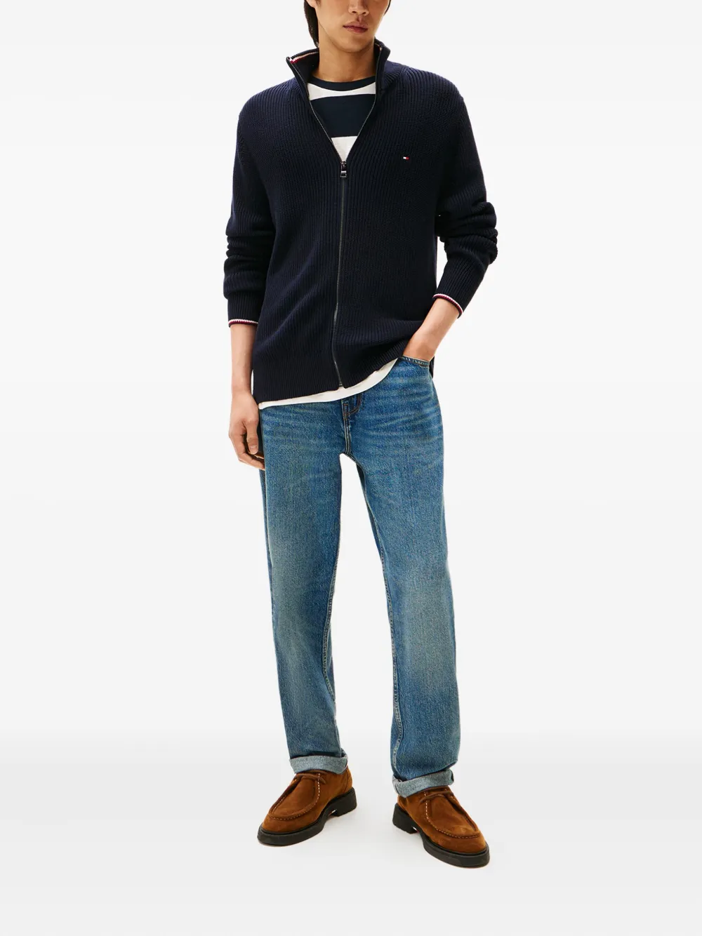 Tommy Hilfiger zip-up logo-detail cardigan | Cardigans | Image 2