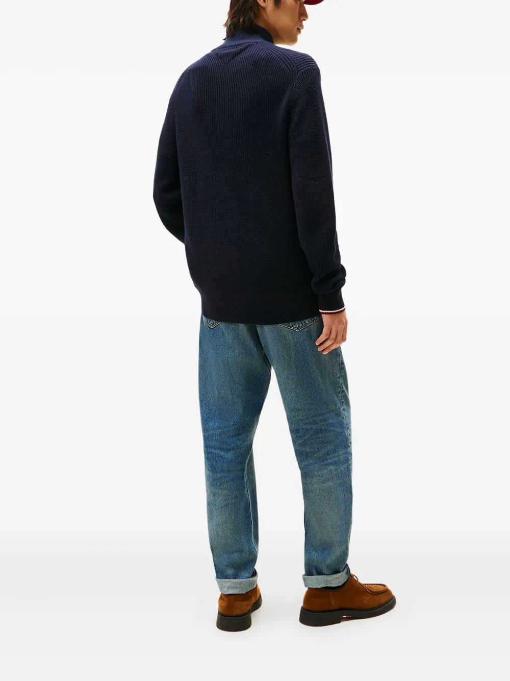 Tommy Hilfiger Vest met rits en logodetail Blauw