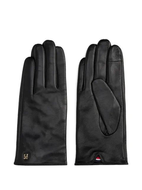 Tommy Hilfiger logo-plaque leather gloves