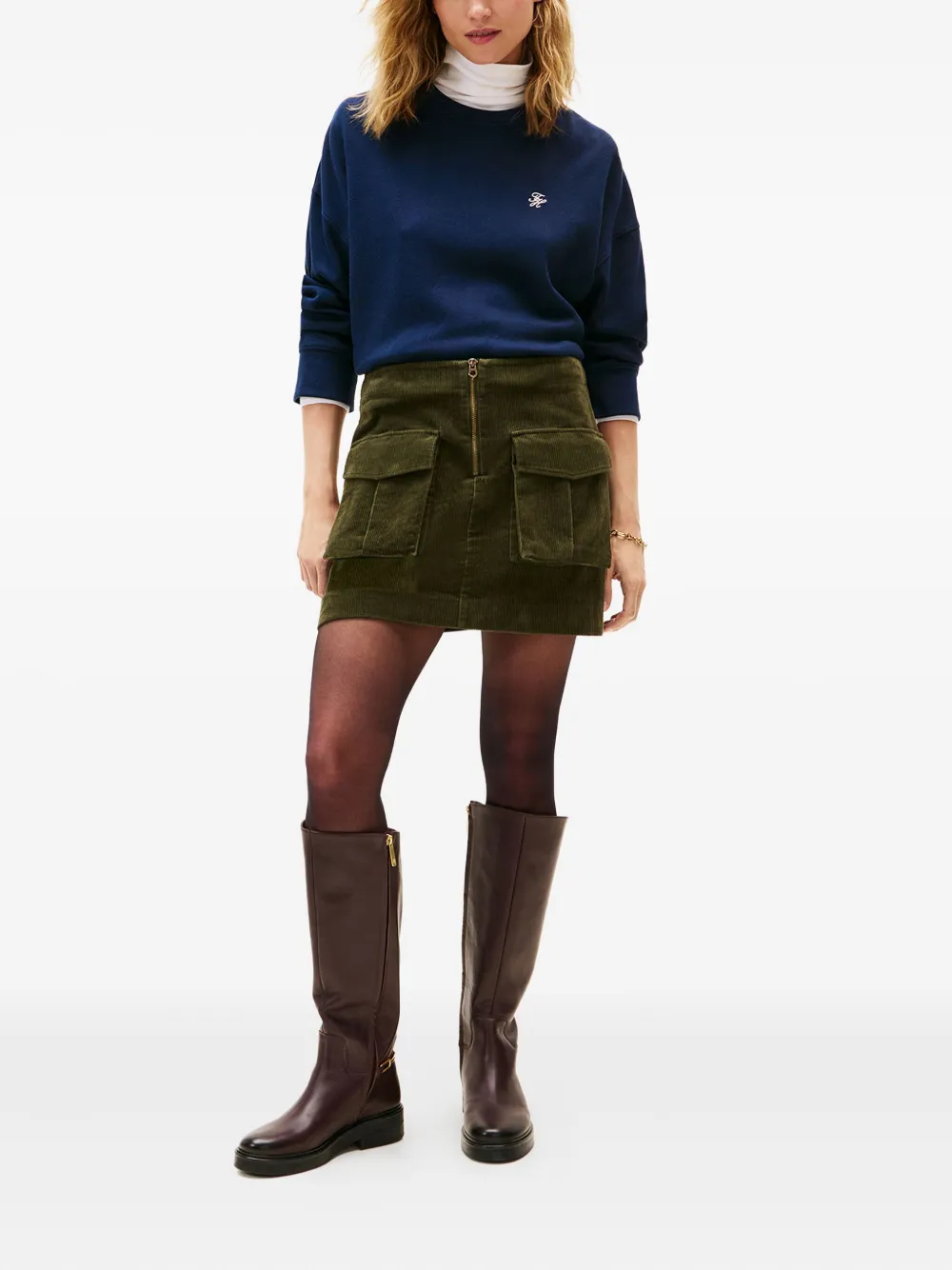 Tommy Hilfiger Embroidered-detail Sweatshirt In Blue