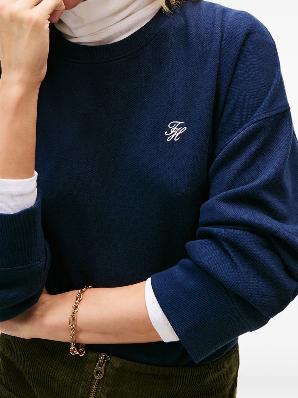 Tommy Hilfiger Embroidered-detail Sweatshirt In Blue