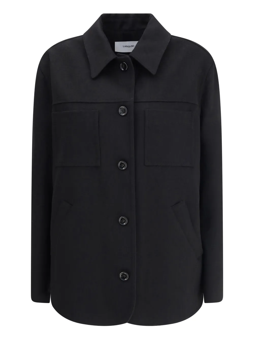 Lardini Black Fleece Wool Clothing In Black