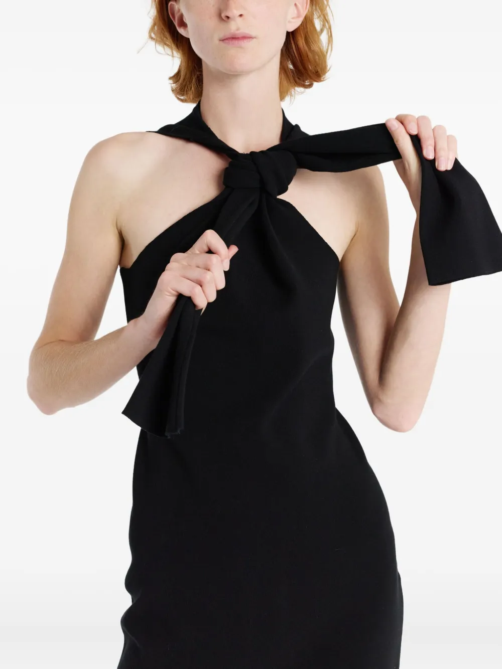 A.w.a.k.e. Neck-tie Dress In Black