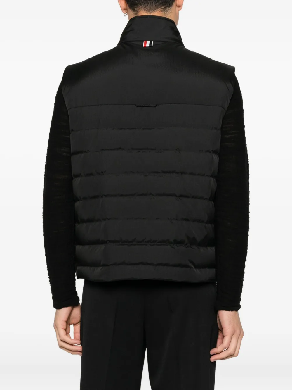 Thom Browne Ripstop bodywarmer met 4 strepen Zwart