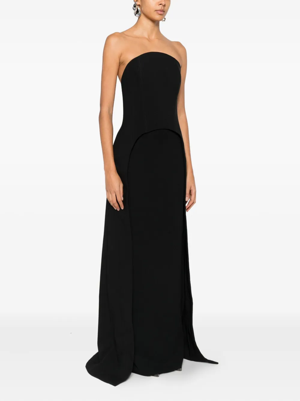 Solace London Vi Strapless Maxi Dress In Black