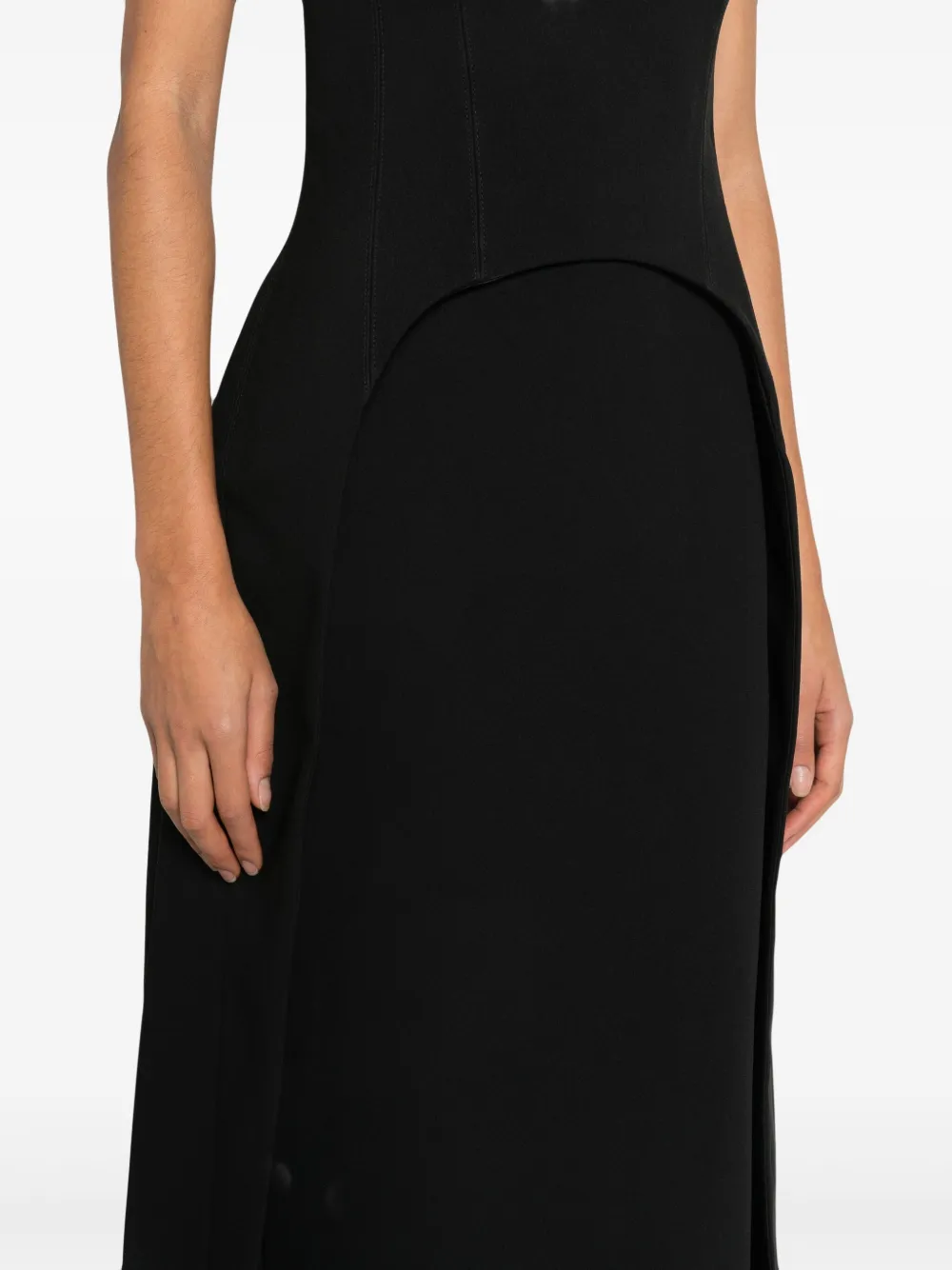 Solace London Vi strapless maxi-jurk Zwart