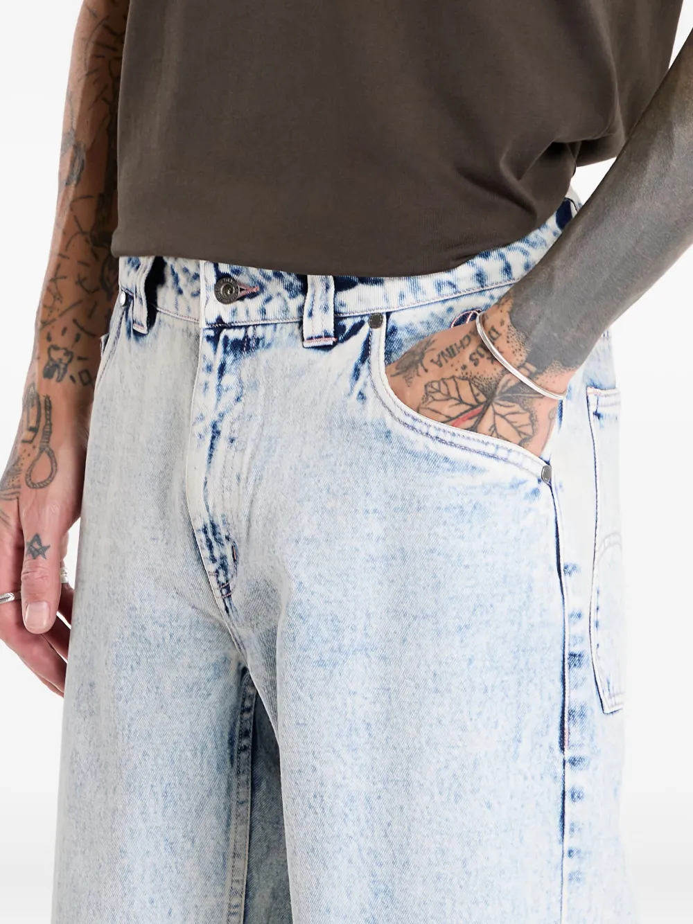 dime Katoenen jeans met vijf zakken Blauw
