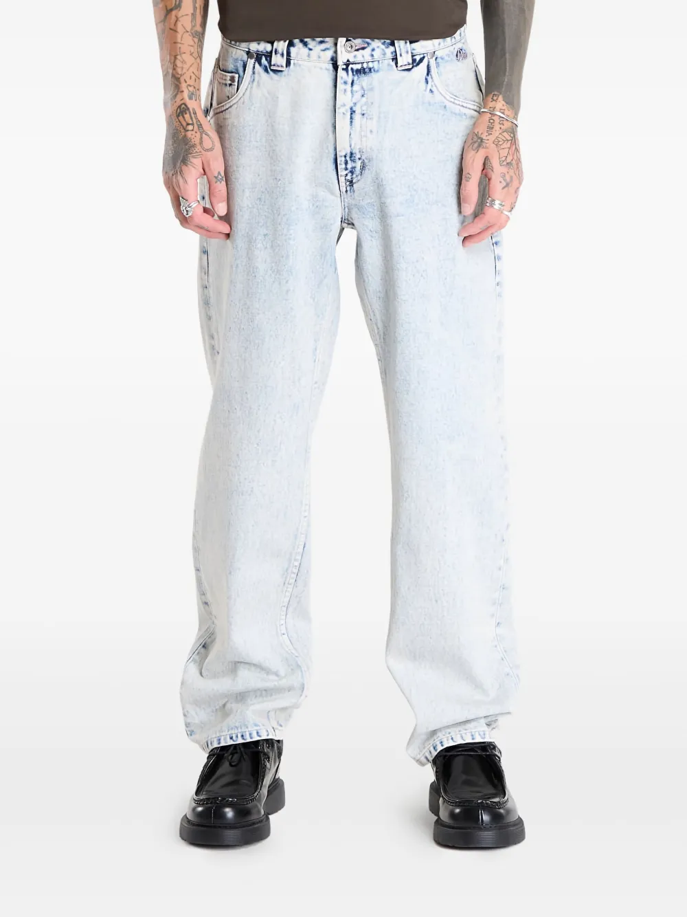 dime Katoenen jeans met vijf zakken Blauw