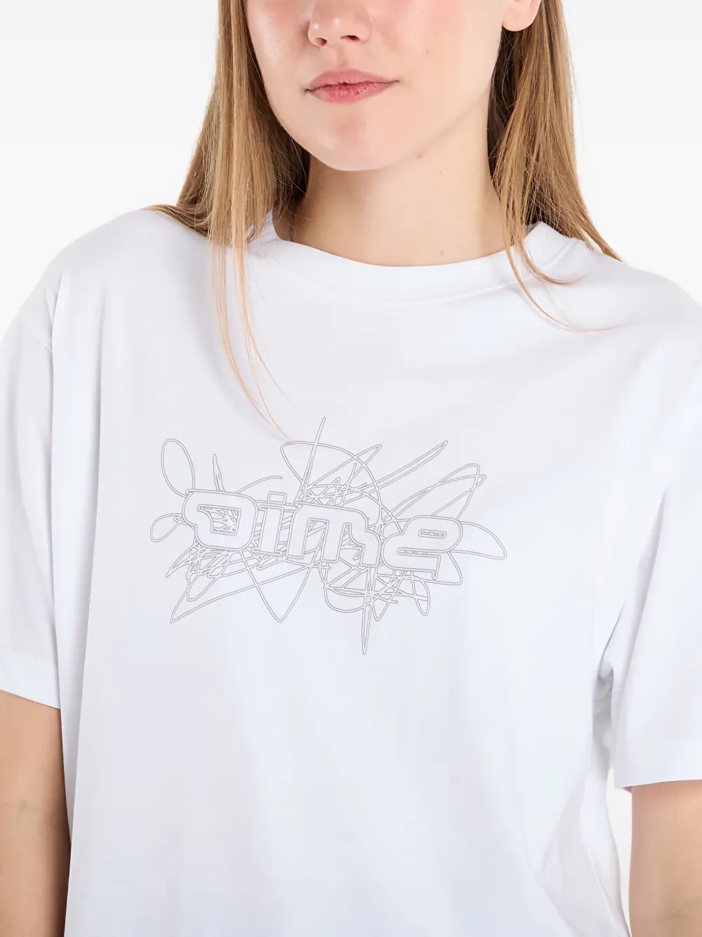 Dime Glyph Cotton T-shirt In White