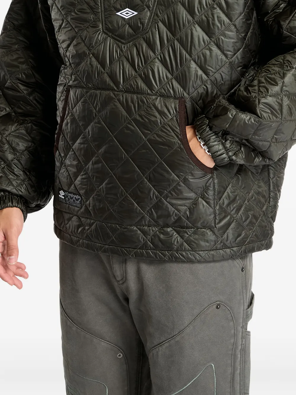 UMBRO Masked diamond-quilting Hooded Jacket | Green | FARFETCH
