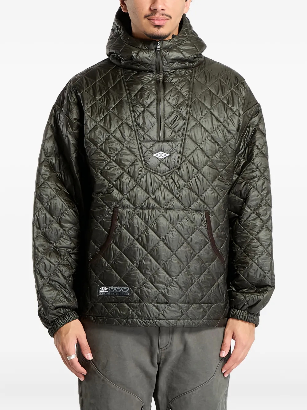 UMBRO Masked diamond-quilting hooded jacket | Green | Image 1