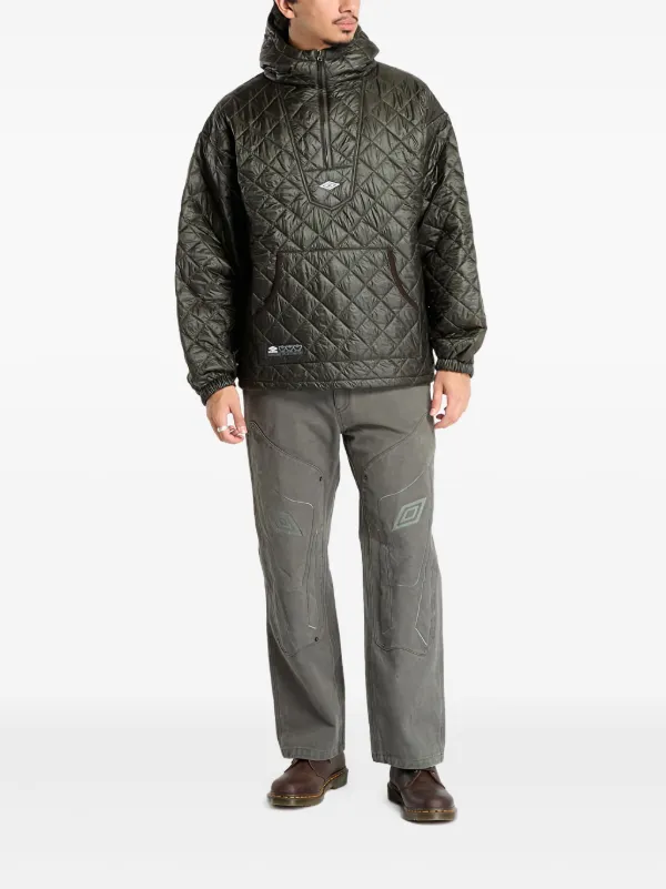 UMBRO Masked diamond-quilting Hooded Jacket | Green | FARFETCH