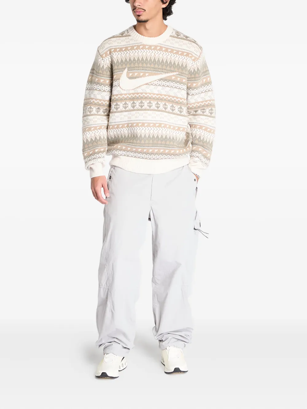 Nike Fair Isle trui met Swoosh-detail - Beige