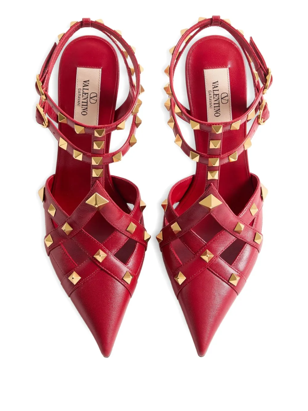 Valentino Garavani 100 mm pumps verfraaid met rockstud Rood