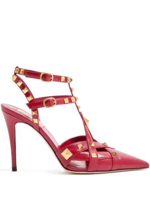 Valentino Garavani حذاء بكعب وزينة 'روكستد' 100 ملم