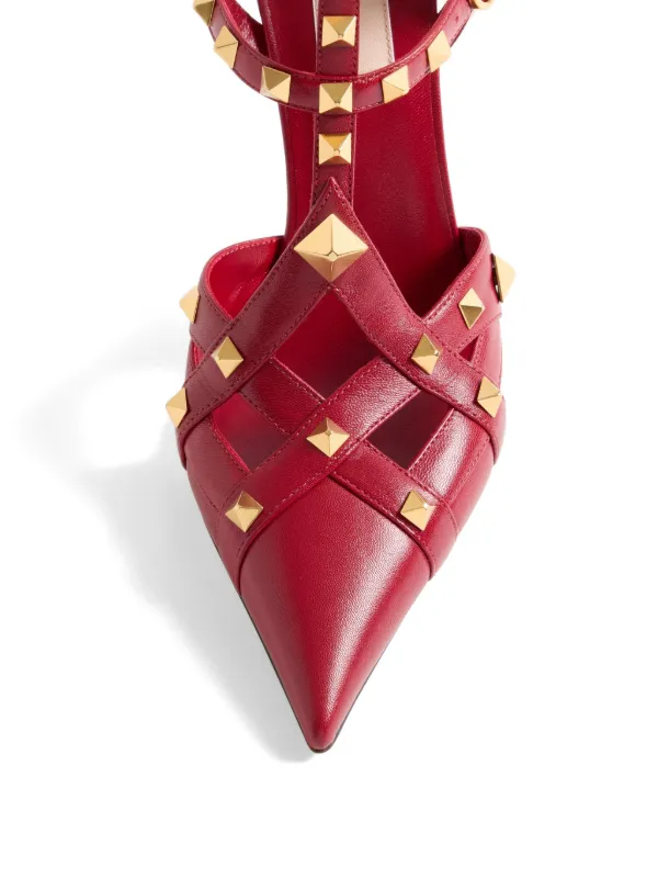 Valentino Garavani Studdy Kidskin Pumps | Red | FARFETCH