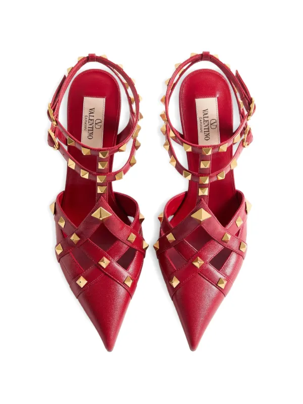 Valentino スタッズ付きレッドミュール サイズ24cm Valentino Garavani Studdy Kidskin Pumps | Red | FARFETCH