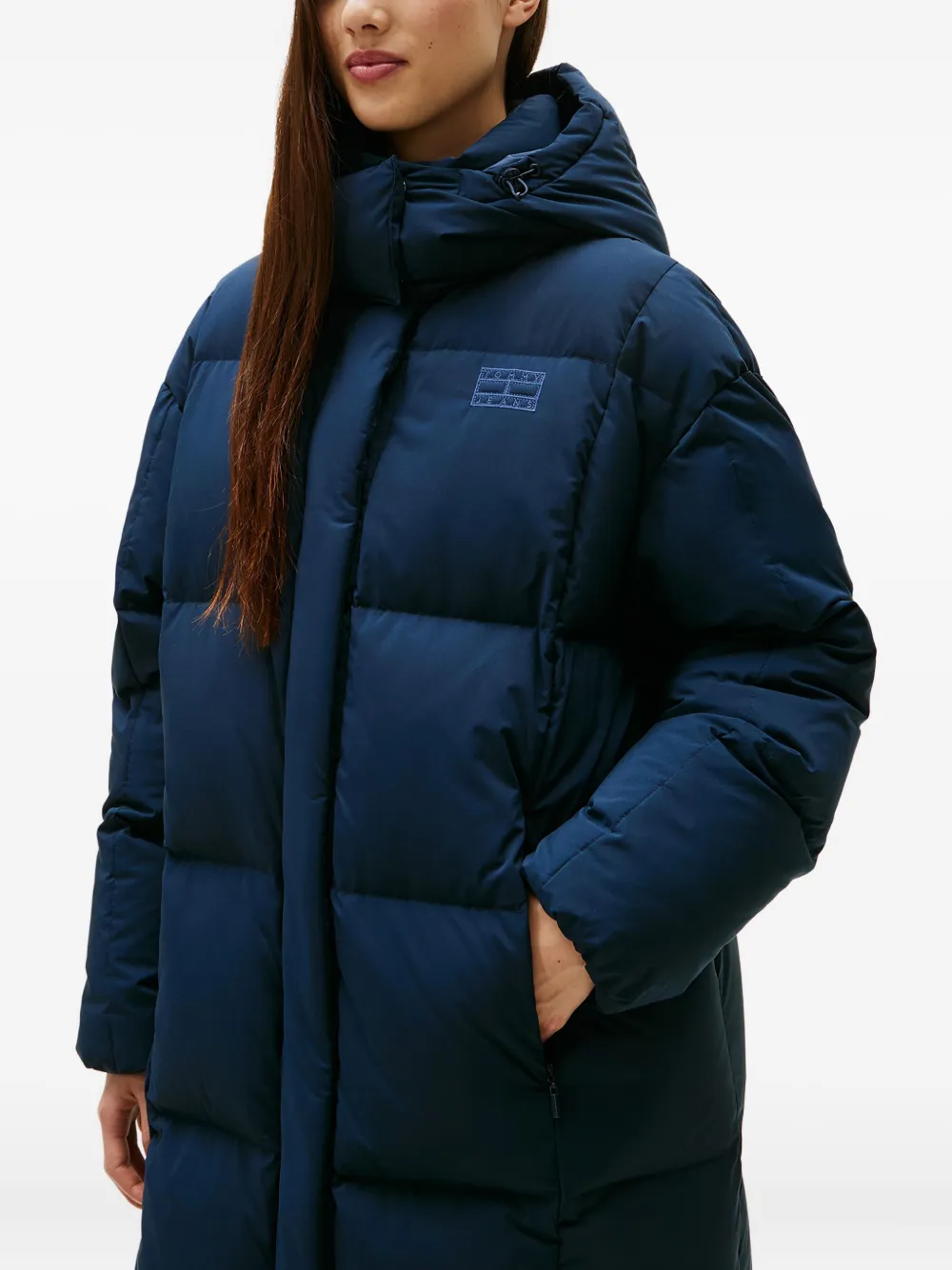 Tommy Jeans Hodded Puffer Coat In Blue