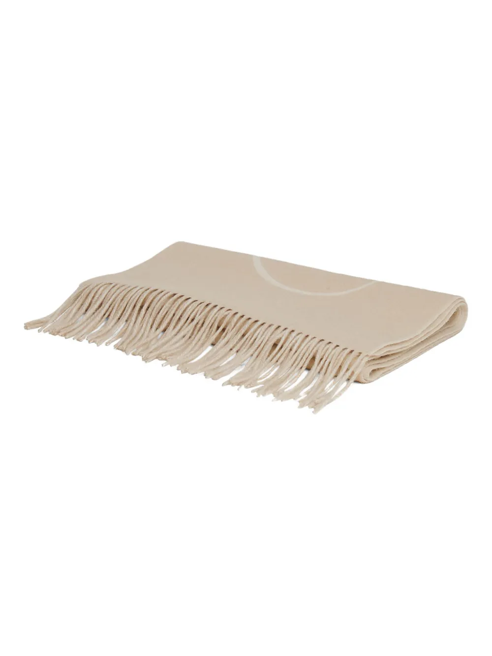 Tommy Hilfiger Fringed Wool Scarf In Neutral