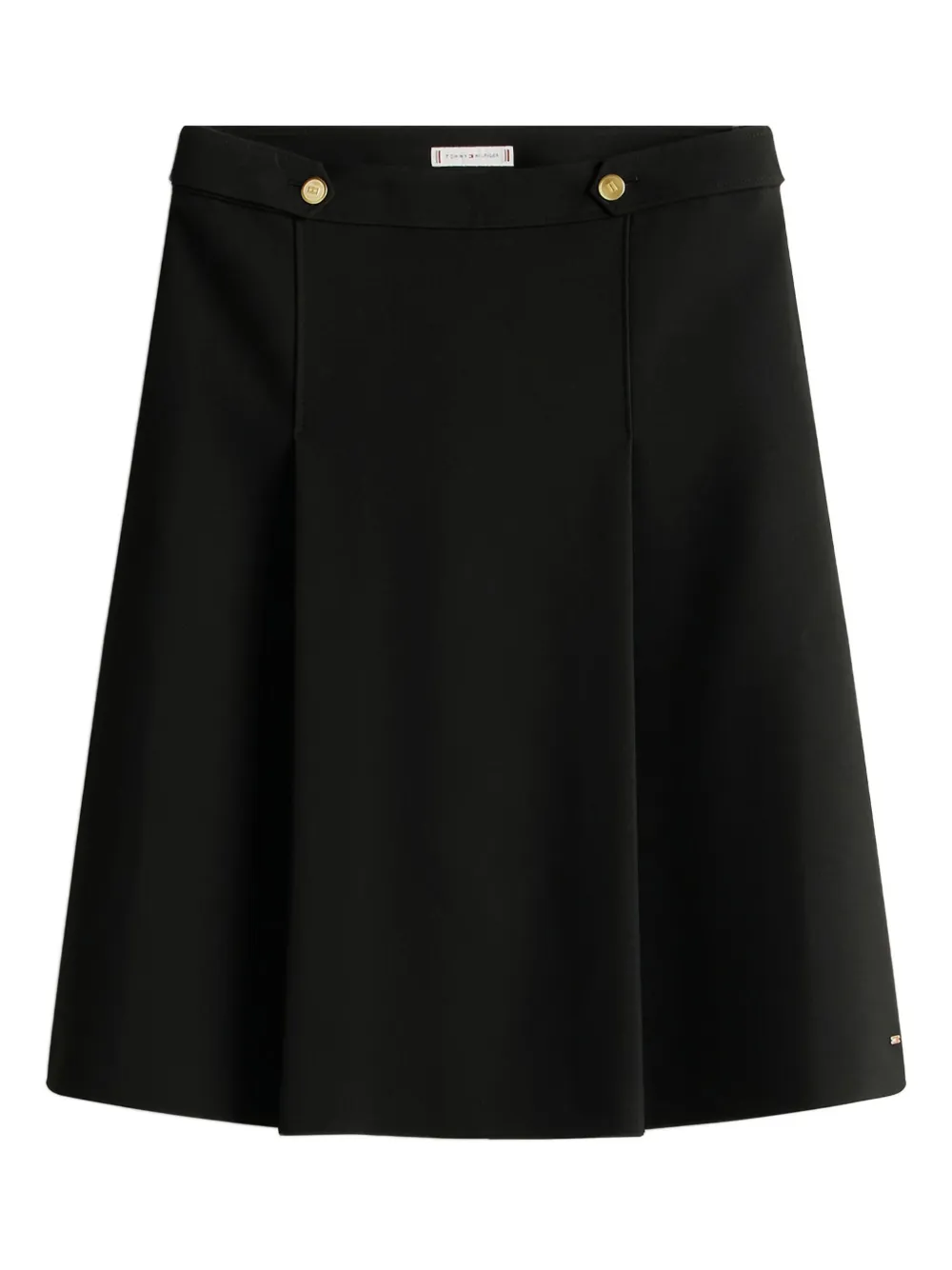 Tommy Hilfiger button detail midi skirt | Black | Image 1