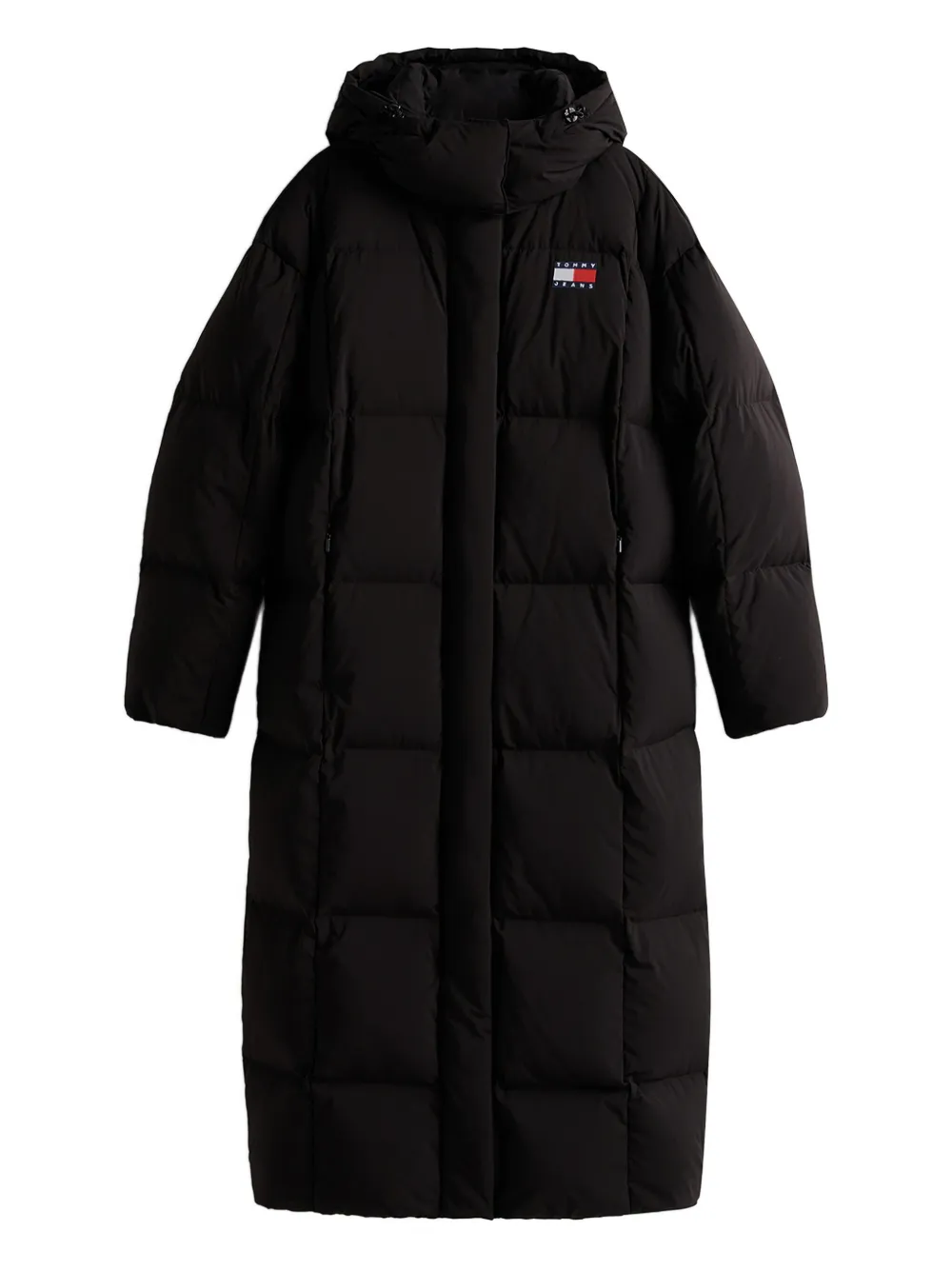 Tommy Jeans Hooded Padded Coat In Black