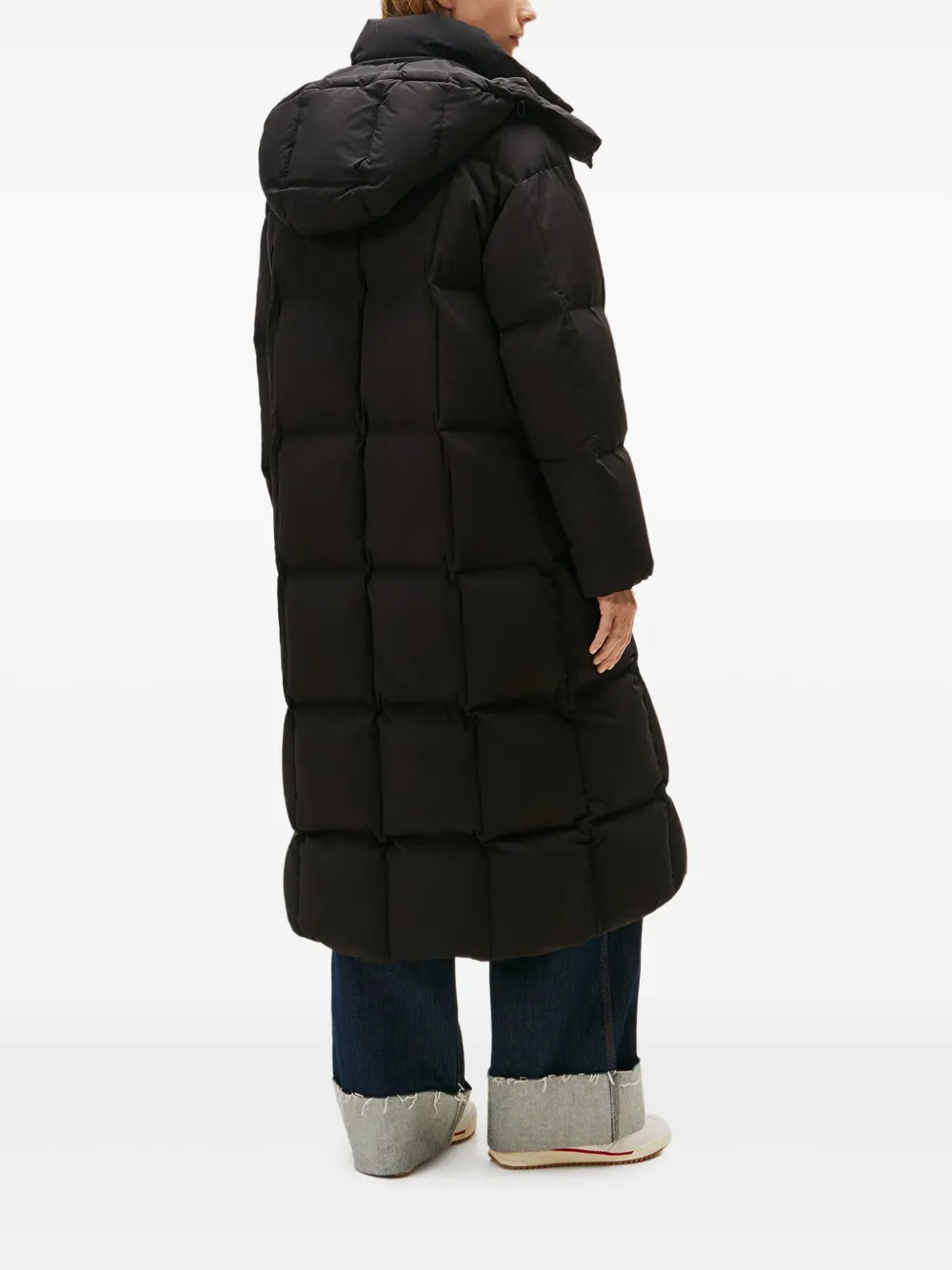 Tommy Jeans Hooded Padded Coat In Black