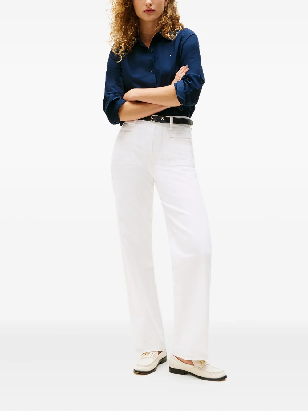 Tommy Hilfiger Blouse met knopen - Blauw