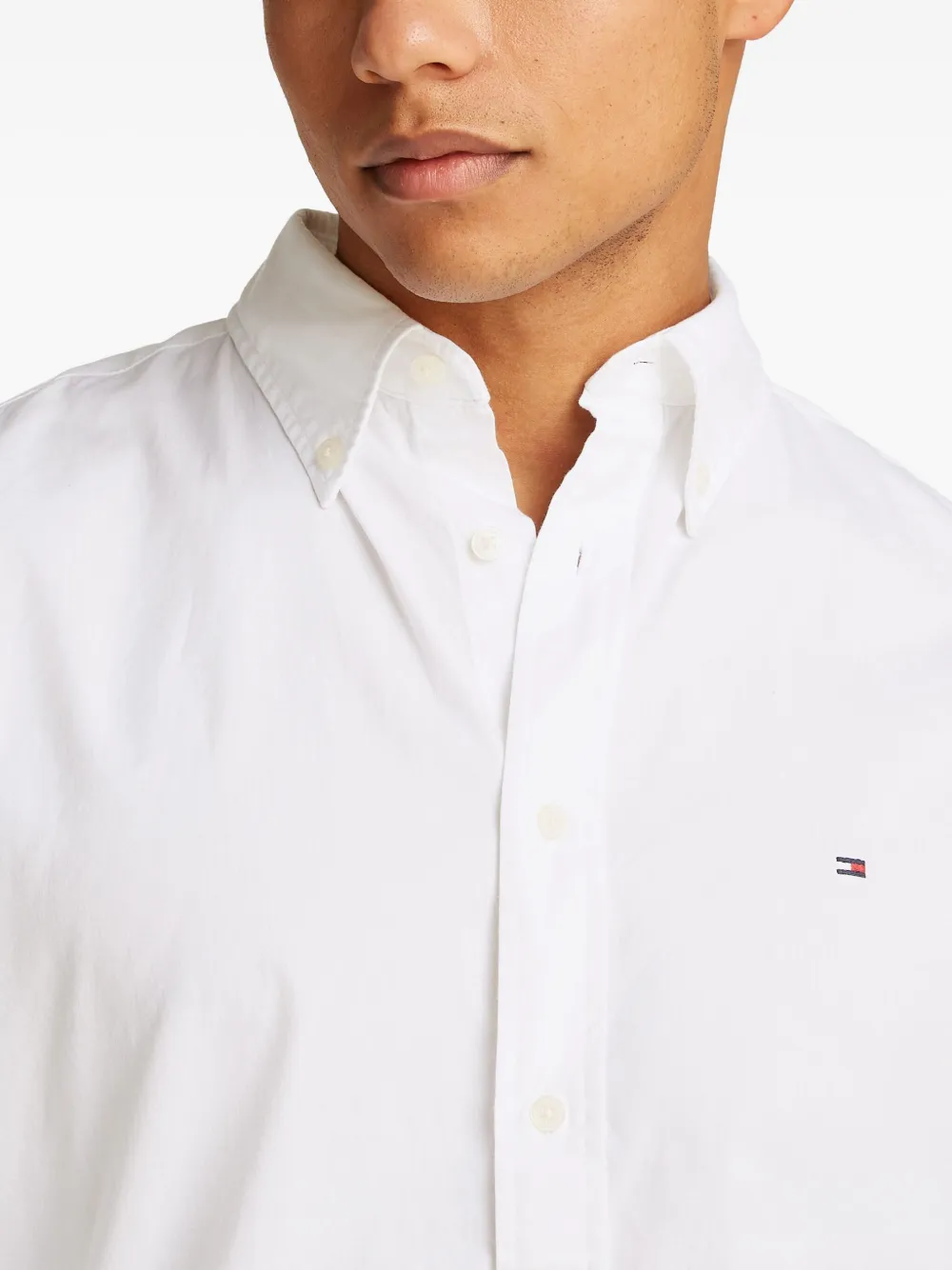 Tommy Hilfiger Core Flex Poplin Solid Rf Shirt In White