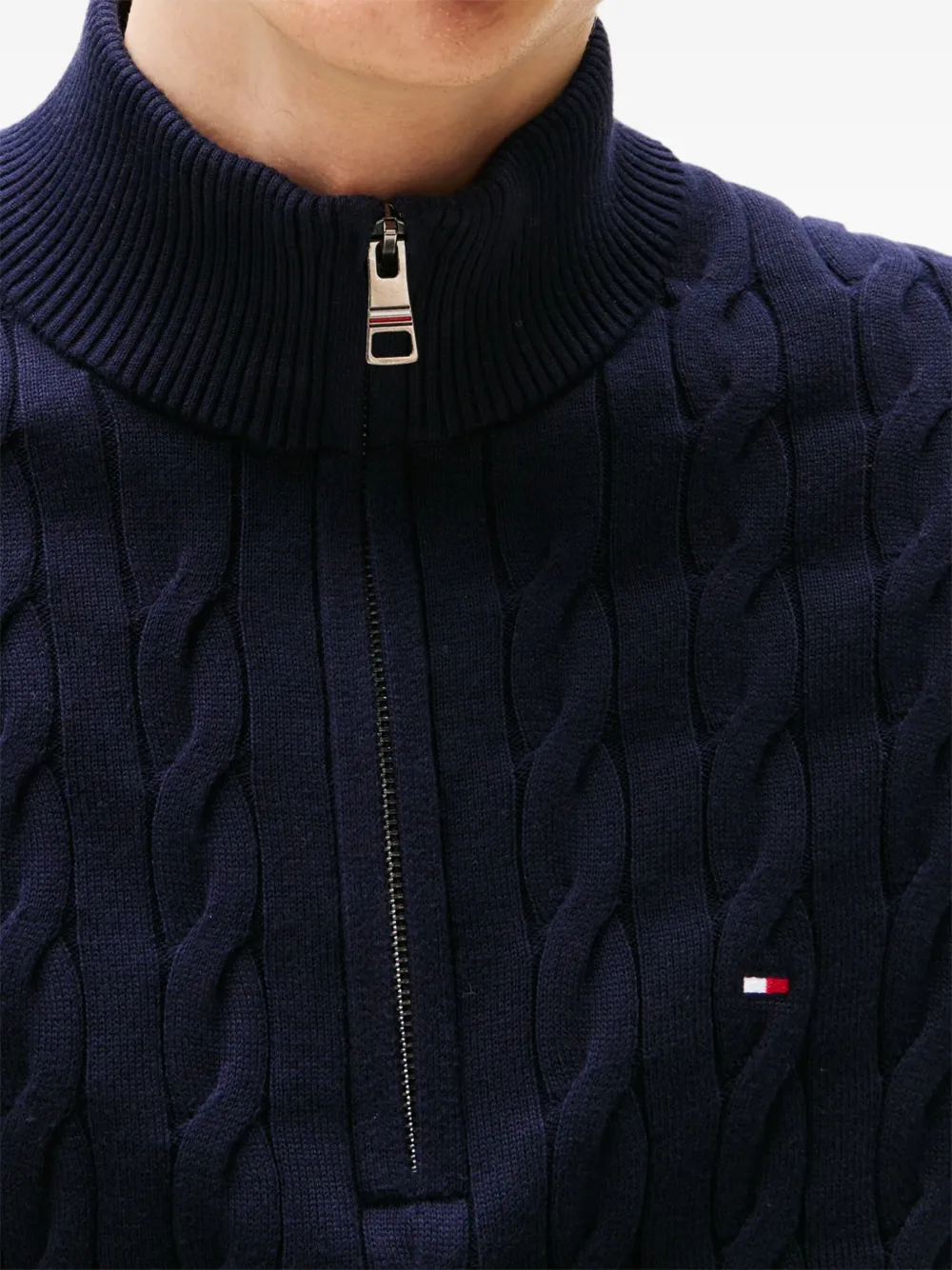 Tommy Hilfiger Kabelgebreide trui Blauw