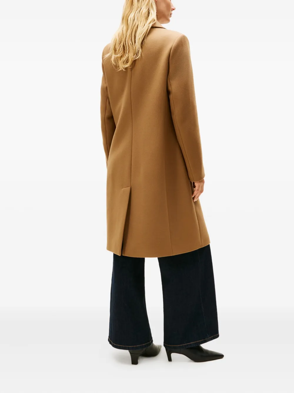 Tommy Hilfiger Buttoned Single Breasted Coat In Brown