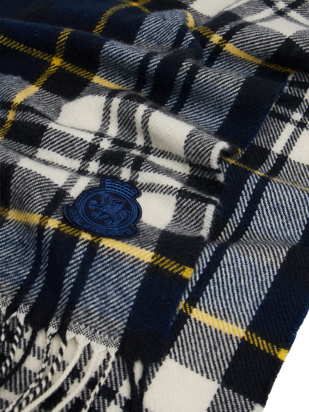 Tommy Hilfiger Geruite sjaal met franje Blauw