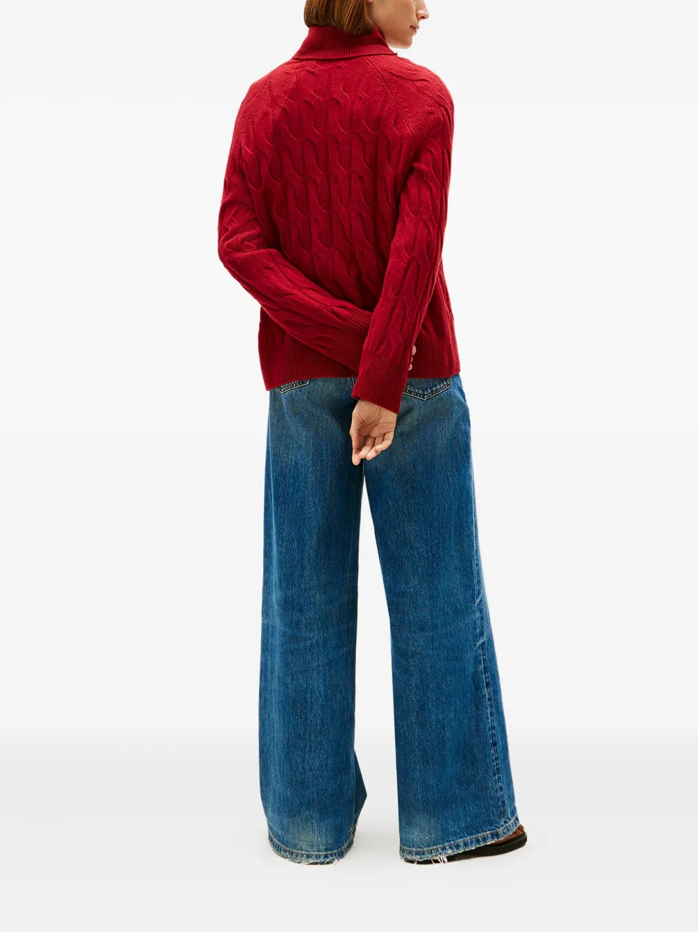 Tommy Hilfiger Kabelgebreide coltrui Rood