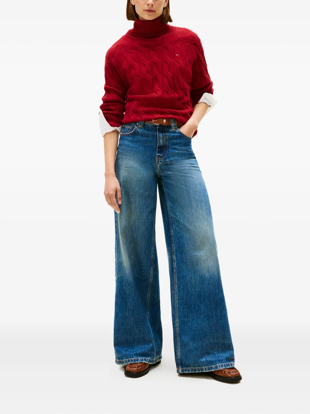 Tommy Hilfiger pull en maille torsadée à col roulé | Pulls | Image 2