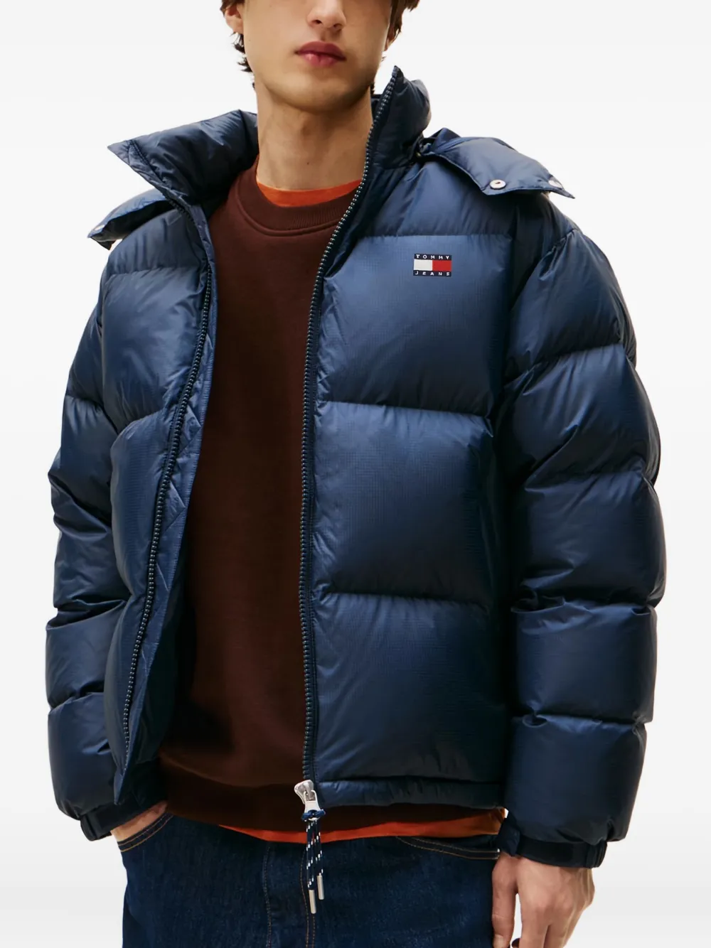 Tommy Jeans Hooded Puffer Jacket In Blue