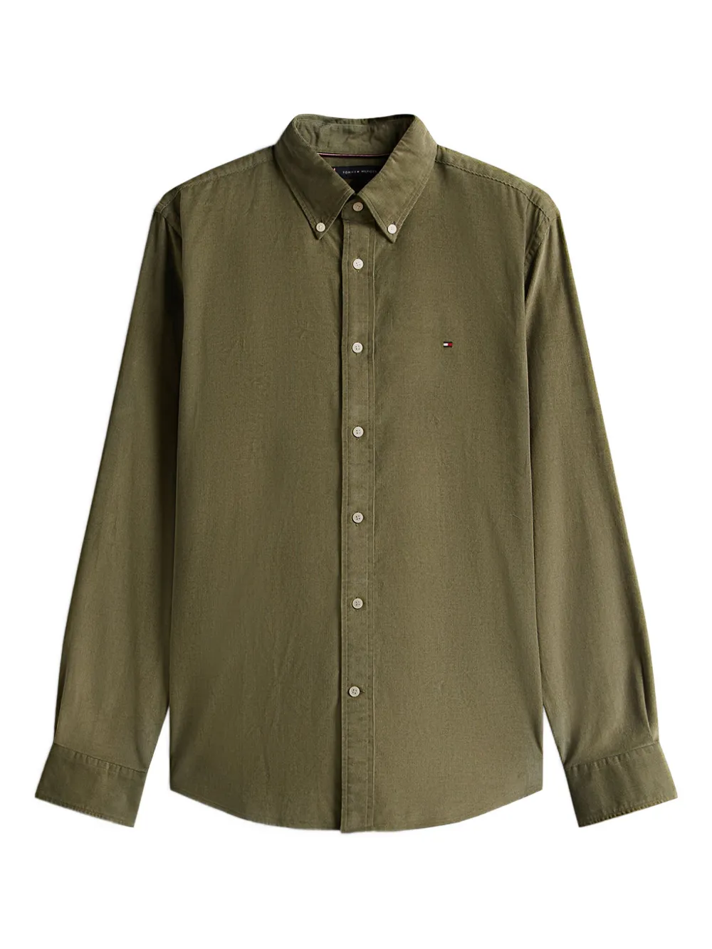 Tommy Hilfiger Buttoned Corduroy Shirt In Green