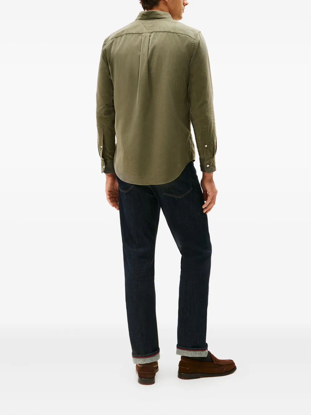Tommy Hilfiger Buttoned Corduroy Shirt In Green