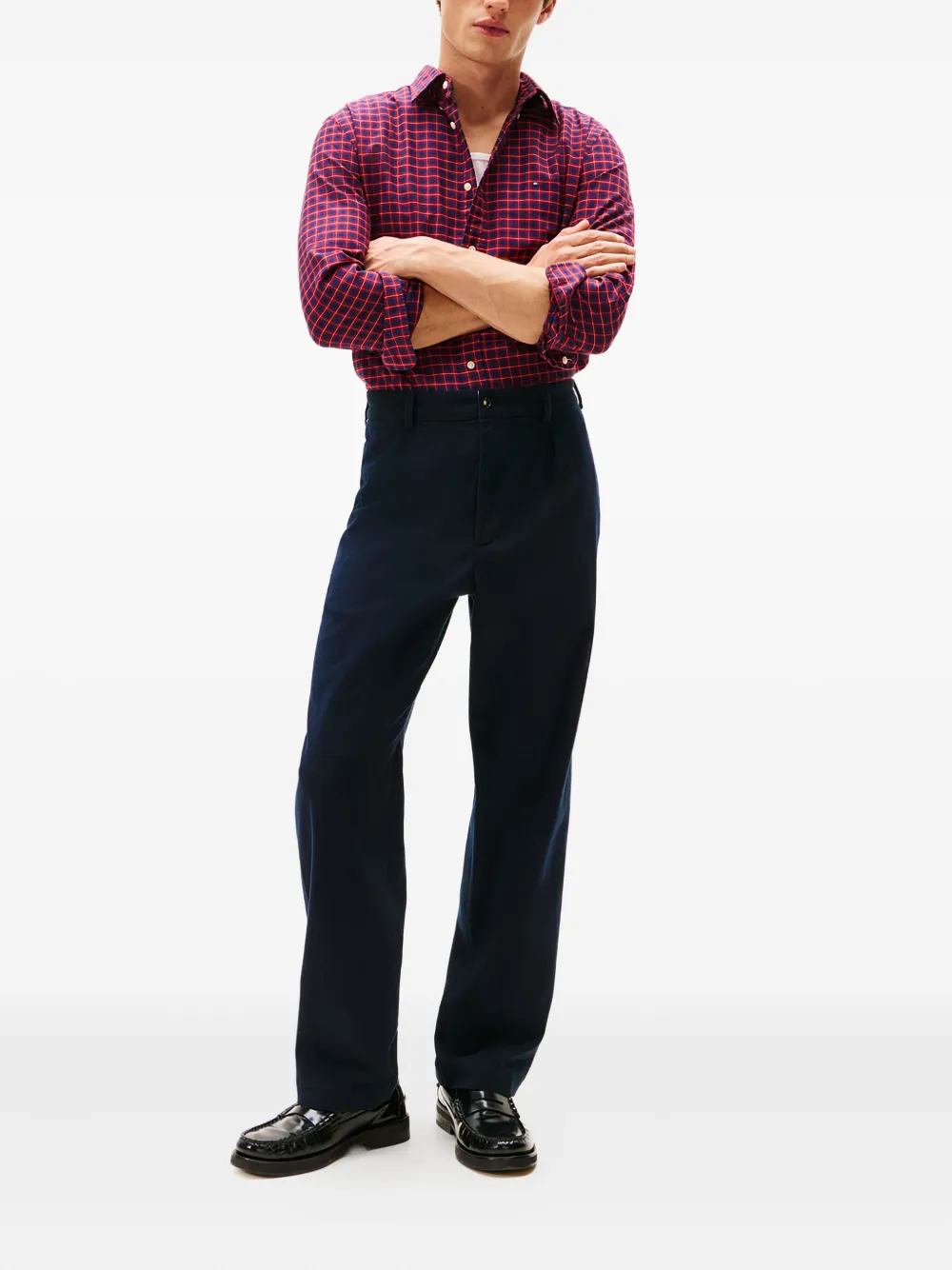 Tommy Hilfiger Long-sleeved Check Shirt In Red