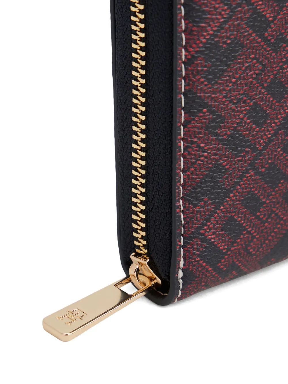 Tommy Hilfiger Portemonnee met monogram-print en rits Rood